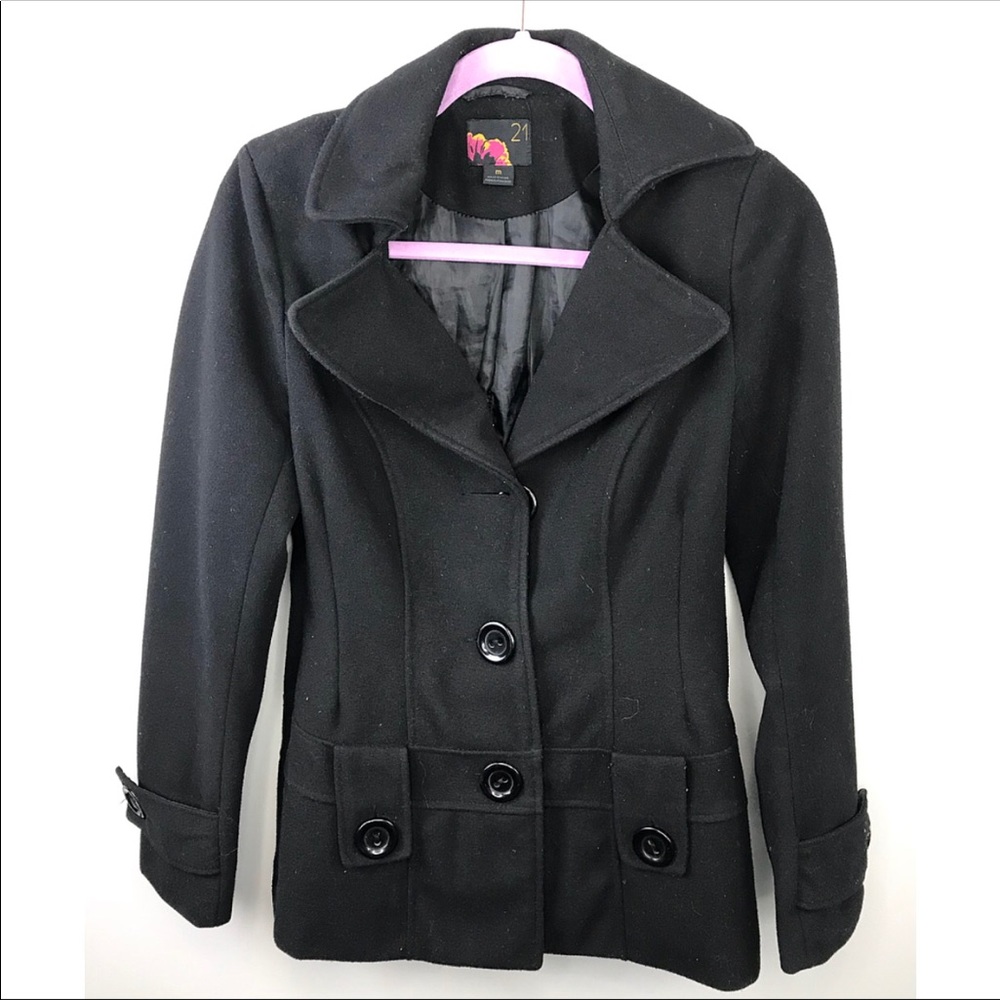 ‼️$10 SALE‼️ Forever 21 Black Peacoat